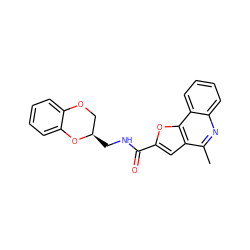 Cc1nc2ccccc2c2oc(C(=O)NC[C@@H]3COc4ccccc4O3)cc12 ZINC000004902097