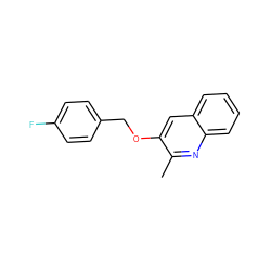 Cc1nc2ccccc2cc1OCc1ccc(F)cc1 ZINC000004051032