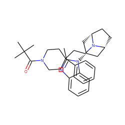 Cc1nc2ccccc2n1[C@@H]1C[C@@H]2CC[C@H](C1)N2CCC1(c2ccccc2)CCN(C(=O)C(C)(C)C)CC1 ZINC000101641640