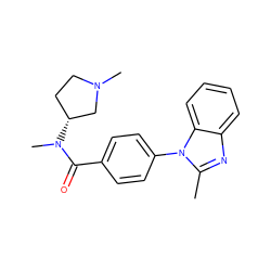 Cc1nc2ccccc2n1-c1ccc(C(=O)N(C)[C@@H]2CCN(C)C2)cc1 ZINC000072122727