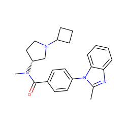 Cc1nc2ccccc2n1-c1ccc(C(=O)N(C)[C@@H]2CCN(C3CCC3)C2)cc1 ZINC000072122668