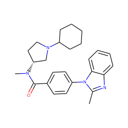 Cc1nc2ccccc2n1-c1ccc(C(=O)N(C)[C@@H]2CCN(C3CCCCC3)C2)cc1 ZINC000072123585