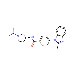 Cc1nc2ccccc2n1-c1ccc(C(=O)N[C@@H]2CCN(C(C)C)C2)cc1 ZINC000072124693