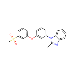 Cc1nc2ccccc2n1-c1cccc(Oc2cccc(S(C)(=O)=O)c2)c1 ZINC000045350103