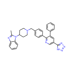 Cc1nc2ccccc2n1C1CCN(Cc2ccc(-c3ncc(-c4nnn[nH]4)cc3-c3ccccc3)cc2)CC1 ZINC000014958012