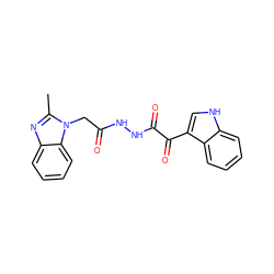 Cc1nc2ccccc2n1CC(=O)NNC(=O)C(=O)c1c[nH]c2ccccc12 ZINC000653834512