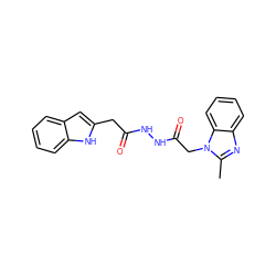 Cc1nc2ccccc2n1CC(=O)NNC(=O)Cc1cc2ccccc2[nH]1 ZINC000653829563