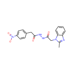 Cc1nc2ccccc2n1CC(=O)NNC(=O)Cc1ccc([N+](=O)[O-])cc1 ZINC000653834556