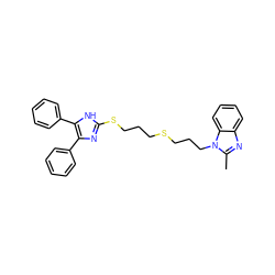 Cc1nc2ccccc2n1CCCSCCCSc1nc(-c2ccccc2)c(-c2ccccc2)[nH]1 ZINC000029470187