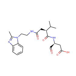 Cc1nc2ccccc2n1CCNC(=O)C[C@H](C(=O)N[C@H](C=O)CC(=O)O)C(C)C ZINC000058592876