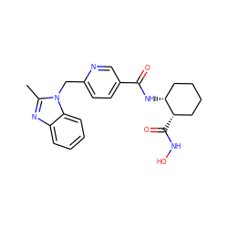 Cc1nc2ccccc2n1Cc1ccc(C(=O)N[C@@H]2CCCC[C@@H]2C(=O)NO)cn1 ZINC000072128691