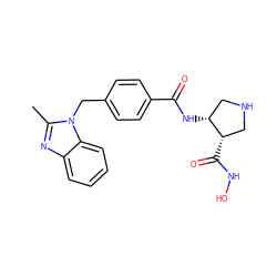 Cc1nc2ccccc2n1Cc1ccc(C(=O)N[C@@H]2CNC[C@@H]2C(=O)NO)cc1 ZINC000029038017