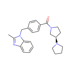 Cc1nc2ccccc2n1Cc1ccc(C(=O)N2CC[C@@H](N3CCCC3)C2)cc1 ZINC000045390484