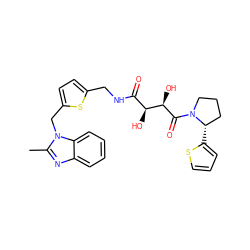 Cc1nc2ccccc2n1Cc1ccc(CNC(=O)[C@H](O)[C@@H](O)C(=O)N2CCC[C@@H]2c2cccs2)s1 ZINC000071332020