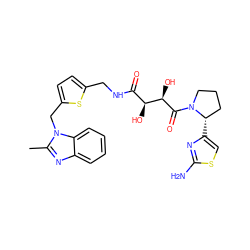 Cc1nc2ccccc2n1Cc1ccc(CNC(=O)[C@H](O)[C@@H](O)C(=O)N2CCC[C@@H]2c2csc(N)n2)s1 ZINC000071340335