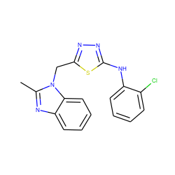 Cc1nc2ccccc2n1Cc1nnc(Nc2ccccc2Cl)s1 ZINC000653834575