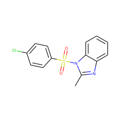 Cc1nc2ccccc2n1S(=O)(=O)c1ccc(Cl)cc1 ZINC000000237009