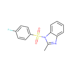 Cc1nc2ccccc2n1S(=O)(=O)c1ccc(F)cc1 ZINC000000313624