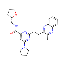 Cc1nc2ccccc2nc1CCc1nc(C(=O)NC[C@@H]2CCCO2)cc(N2CCCC2)n1 ZINC000095574512