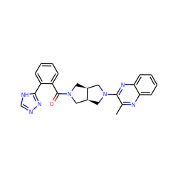 Cc1nc2ccccc2nc1N1C[C@H]2CN(C(=O)c3ccccc3-c3nnc[nH]3)C[C@H]2C1 ZINC000116828360