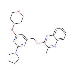 Cc1nc2ccccc2nc1OCc1cc(OC2CCOCC2)nc(N2CCCC2)n1 ZINC000095579902