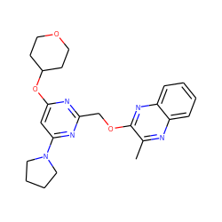 Cc1nc2ccccc2nc1OCc1nc(OC2CCOCC2)cc(N2CCCC2)n1 ZINC000095578530