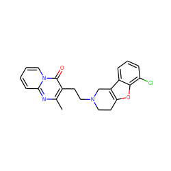 Cc1nc2ccccn2c(=O)c1CCN1CCc2oc3c(Cl)cccc3c2C1 ZINC000027862211