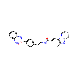 Cc1nc2ccccn2c1/C=C/C(=O)NCCc1ccc(C(=O)Nc2ccccc2N)cc1 ZINC000473097974