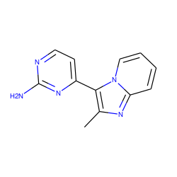 Cc1nc2ccccn2c1-c1ccnc(N)n1 ZINC000012354765