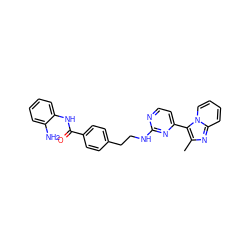 Cc1nc2ccccn2c1-c1ccnc(NCCc2ccc(C(=O)Nc3ccccc3N)cc2)n1 ZINC000095593744