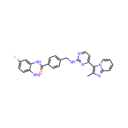 Cc1nc2ccccn2c1-c1ccnc(NCc2ccc(C(=O)Nc3cc(F)ccc3N)cc2)n1 ZINC000095595994