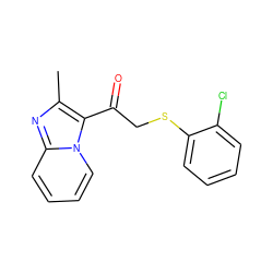 Cc1nc2ccccn2c1C(=O)CSc1ccccc1Cl ZINC000001383990