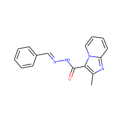 Cc1nc2ccccn2c1C(=O)N/N=C/c1ccccc1 ZINC000000154324