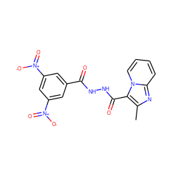 Cc1nc2ccccn2c1C(=O)NNC(=O)c1cc([N+](=O)[O-])cc([N+](=O)[O-])c1 ZINC000017581046