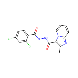 Cc1nc2ccccn2c1C(=O)NNC(=O)c1ccc(Cl)cc1Cl ZINC000017581185