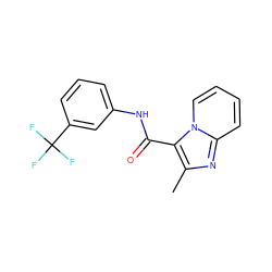 Cc1nc2ccccn2c1C(=O)Nc1cccc(C(F)(F)F)c1 ZINC000000289641