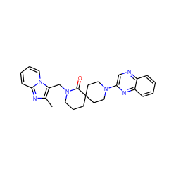 Cc1nc2ccccn2c1CN1CCCC2(CCN(c3cnc4ccccc4n3)CC2)C1=O ZINC000096173108