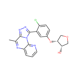 Cc1nc2cccnc2n2c(-c3cc(O[C@@H]4COC[C@@H]4O)ccc3Cl)nnc12 ZINC000145732950