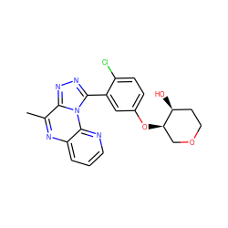 Cc1nc2cccnc2n2c(-c3cc(O[C@@H]4COCC[C@@H]4O)ccc3Cl)nnc12 ZINC000145737084