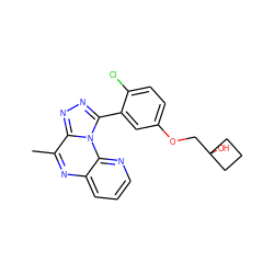 Cc1nc2cccnc2n2c(-c3cc(OCC4(O)CCC4)ccc3Cl)nnc12 ZINC000145731914