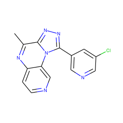 Cc1nc2ccncc2n2c(-c3cncc(Cl)c3)nnc12 ZINC000299865808