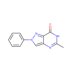 Cc1nc2cn(-c3ccccc3)nc2c(=O)[nH]1 ZINC000045316430