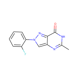 Cc1nc2cn(-c3ccccc3F)nc2c(=O)[nH]1 ZINC000653749448