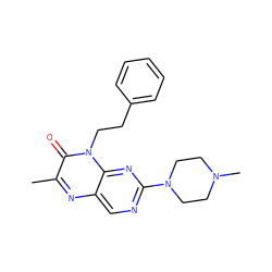 Cc1nc2cnc(N3CCN(C)CC3)nc2n(CCc2ccccc2)c1=O ZINC000004238956