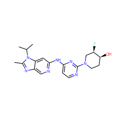 Cc1nc2cnc(Nc3ccnc(N4CC[C@H](O)[C@H](F)C4)n3)cc2n1C(C)C ZINC000222782127