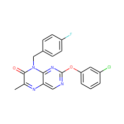 Cc1nc2cnc(Oc3cccc(Cl)c3)nc2n(Cc2ccc(F)cc2)c1=O ZINC000004238623