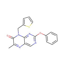 Cc1nc2cnc(Oc3ccccc3)nc2n(Cc2cccs2)c1=O ZINC000004238639