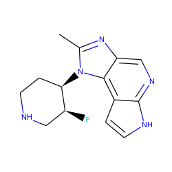 Cc1nc2cnc3[nH]ccc3c2n1[C@@H]1CCNC[C@@H]1F ZINC000095572044