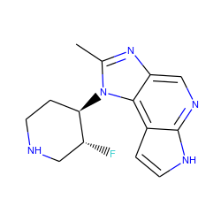 Cc1nc2cnc3[nH]ccc3c2n1[C@@H]1CCNC[C@H]1F ZINC000095576724