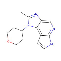 Cc1nc2cnc3[nH]ccc3c2n1C1CCOCC1 ZINC000095577377